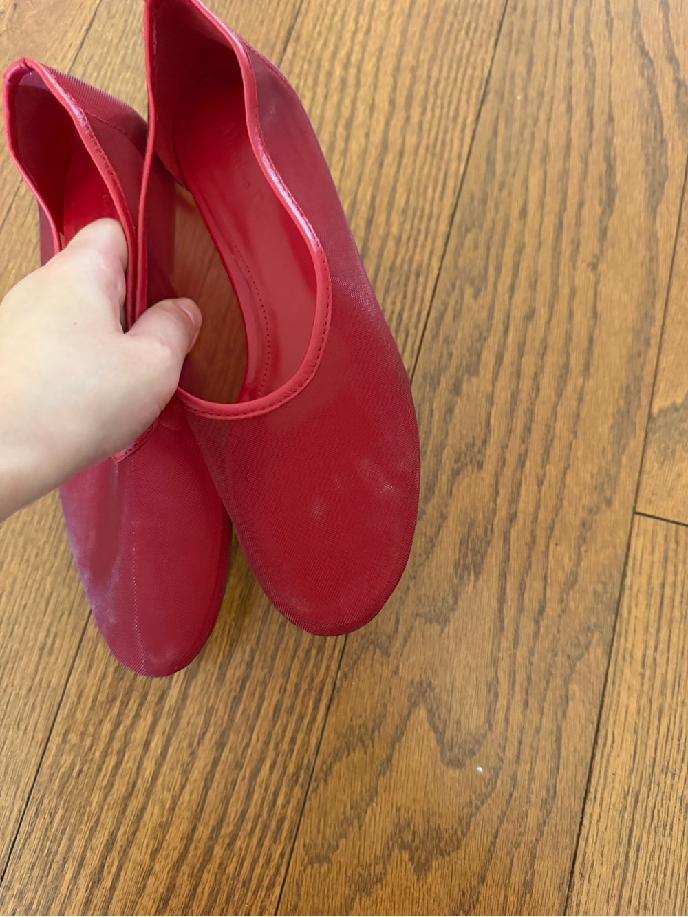 Massimo Dutti Red Mesh Ballet Flat - Picture 7 of 10